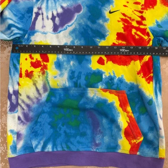 Nike Tie Dye Hoodie Multicolor Cotton Blend Pullover Sweatshirt Size Youth XL - Picture 8 of 10
